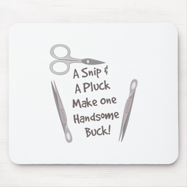 Snip & Pluck Mouse Mat (Front)