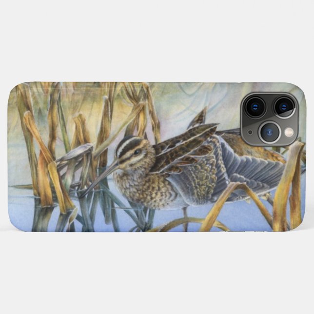Snipe bird art winter morning iphone case (Back (Horizontal))
