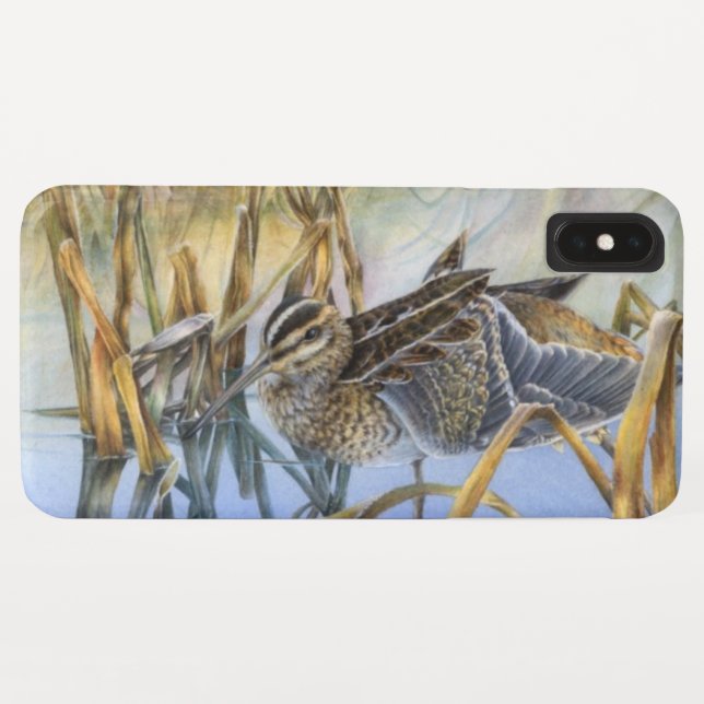 Snipe bird art winter morning iphone case (Back (Horizontal))