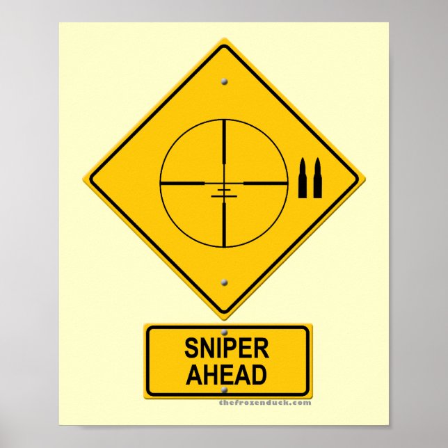 Sniper Ahead Warning Sign (Crosshairs) (Front)