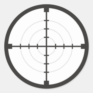 sniper finder target symbol weapon gun army classic round sticker