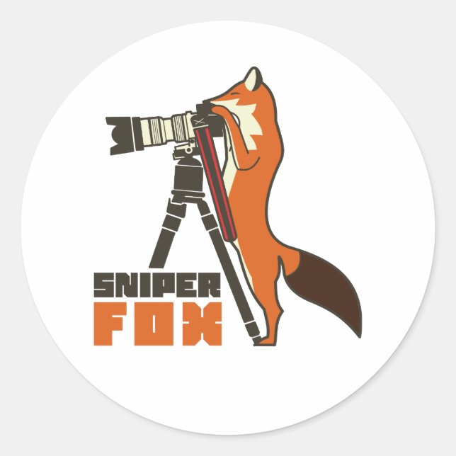 Sniper Fox Classic Round Sticker (Front)