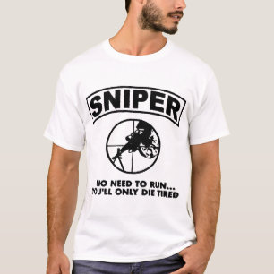 Sniper No Need To Run USMC Army Marine Corps Adult T-Shirt
