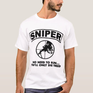 Sniper No Need To Run USMC Army Marine Corps Adult T-Shirt