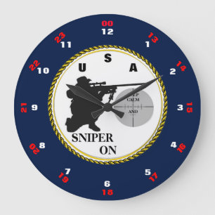 SNIPER ON LARGE CLOCK