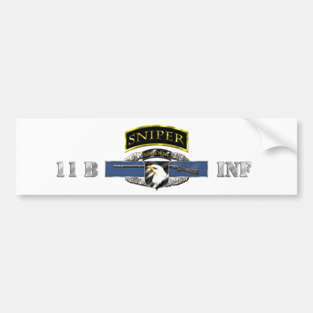Sniper Tab 11B CIB 101st Airborne Bumper Sticker (Front)