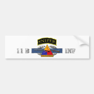 Sniper Tab 11B CIB 1st AD Bumper Sticker