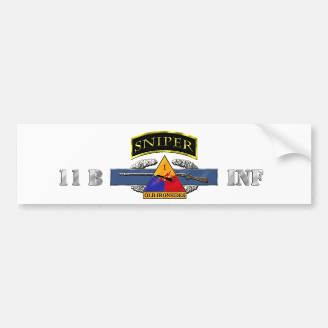 Sniper Tab 11B CIB 1st AD Bumper Sticker (Front)