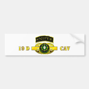 Sniper Tab 19D Cav Scout 2nd Cav Reg Bumper Sticker