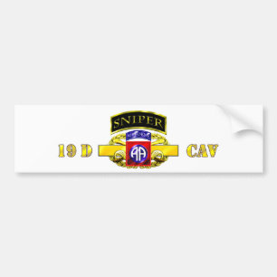 Sniper Tab 19D Cav Scout 82nd Bumper Sticker
