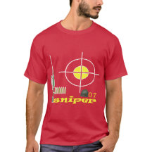 Sniper with a helmet with seven bullets T-shirt