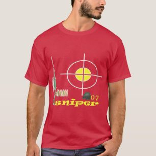 Sniper with a helmet with seven bullets T-shirt