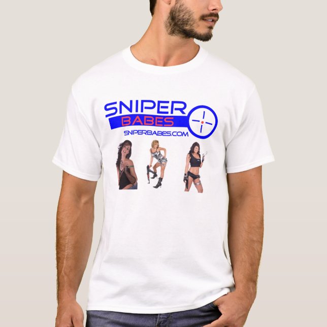 SniperBabes.com girls with guns T-Shirt (Front)