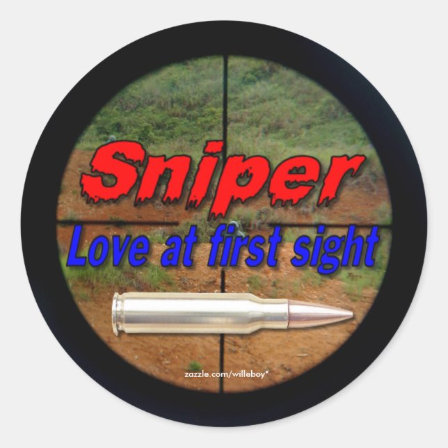 Snipers sniper military army marines navy lrrp classic round sticker (Front)