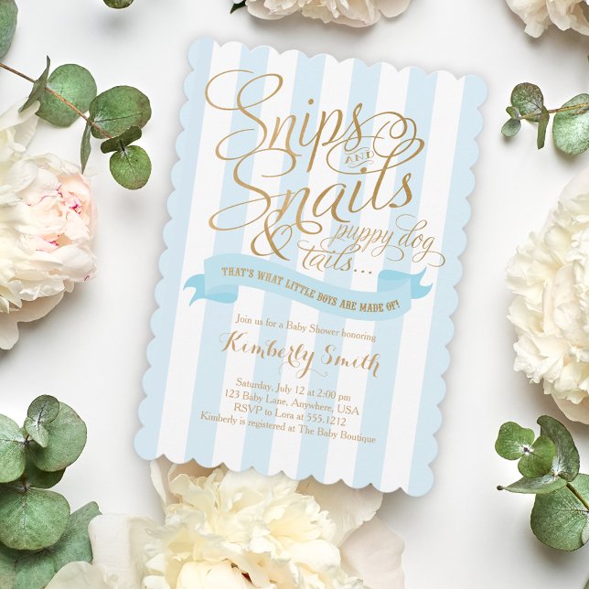 Snips and Snails Baby Boy Baby Shower Invitation (Creator Uploaded)