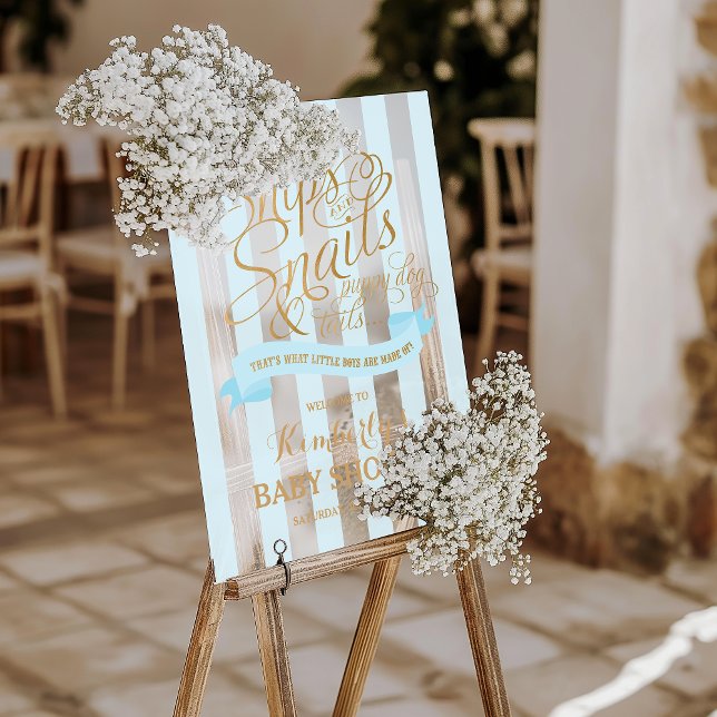 Snips and Snails Baby Boy Baby Shower Welcome Acrylic Sign (Creator Uploaded)