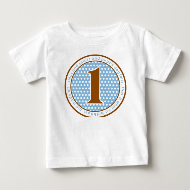 Snips and Snails First Birthday T shirt (Front)