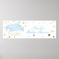 Snips & Snails Boys Blue & Gold Baby Shower Banner