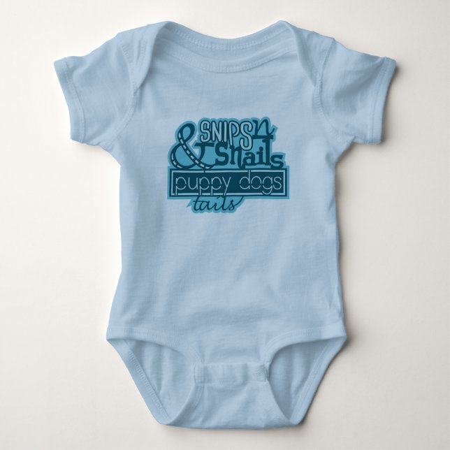 Snips Snails Puppy Dog Baby Boy Creeper Romper (Front)