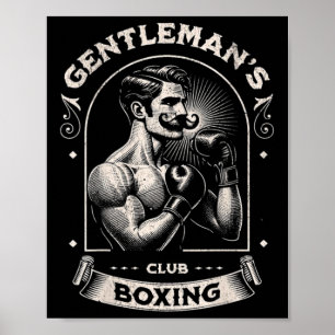 #snirt Gentleman's Boxing Club Retro With Box Boxe Poster