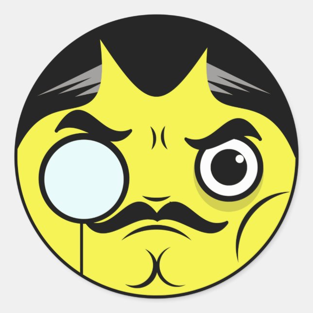 Snob Face Classic Round Sticker (Front)