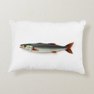 Snoek fish on a plain white background decorative cushion