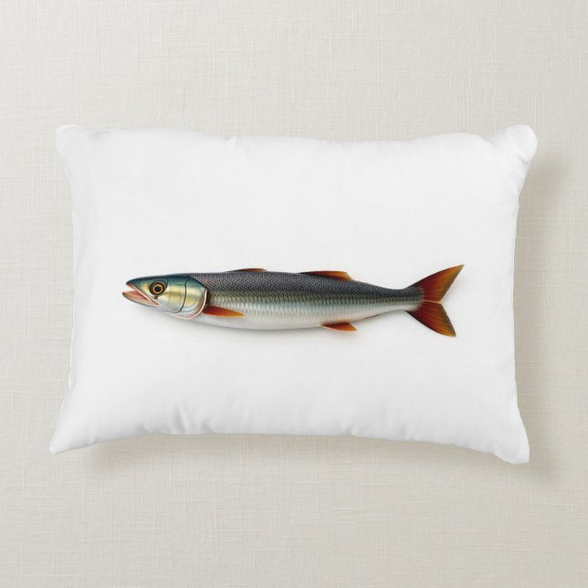 Snoek fish on a plain white background decorative cushion (Back)