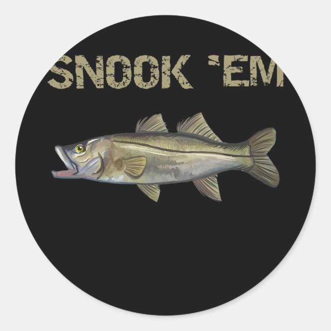 Snook 'Em Snook Fishing Common Snook  Classic Round Sticker (Front)