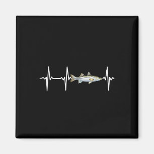 Snook Heartbeat For Saltwater Fish Fishing Lovers Magnet