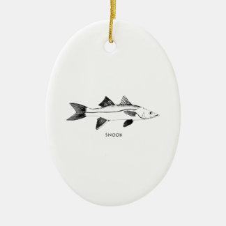 Snook Line Art Logo Ceramic Tree Decoration