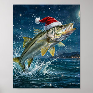 Snook Santa Christmas Poster