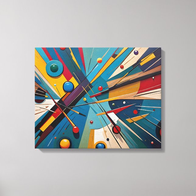 Snooker Balls - Colourful Abstract Oil Painting Canvas Print (Front)