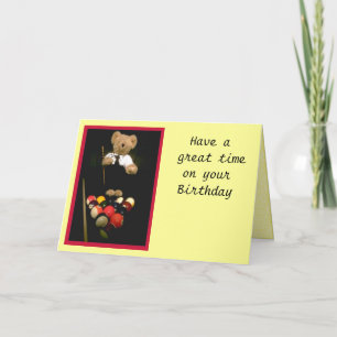 Snooker bear holiday card