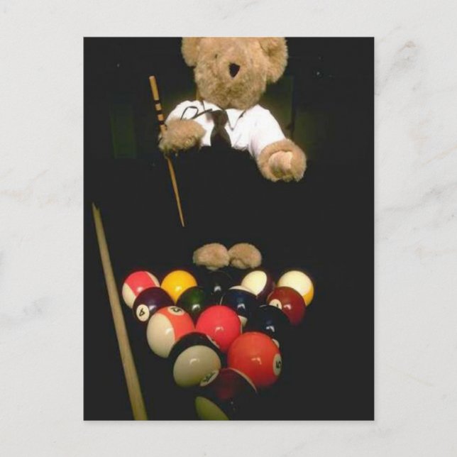 Snooker bear postcard (Front)