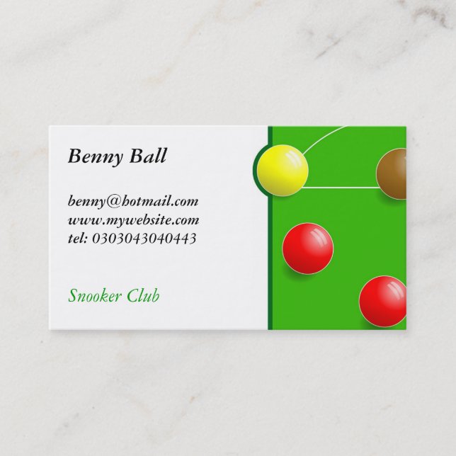 Snooker Business Card (Front)