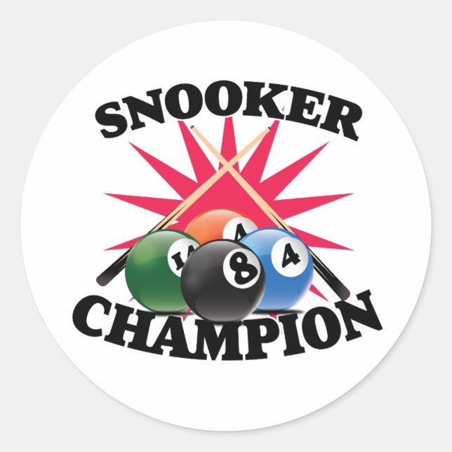 Snooker Champion  Classic Round Sticker (Front)