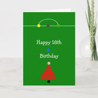 Snooker Design Personalised 18th Birthday Card