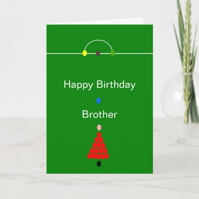 Snooker Design Personalised Brother Birthday Card (Front)