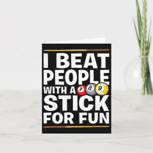Snooker Game Beat People With A Stick Pool Players Card