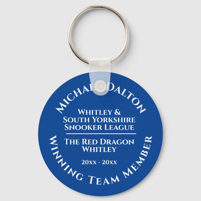Snooker League Trophy Key Ring (Front)