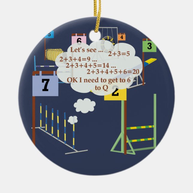 Snooker Math Ceramic Tree Decoration (Front)