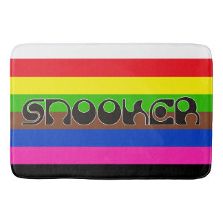 SNOOKER modern font & coloured stripes Bath Mat