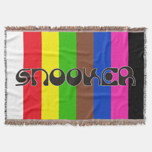 SNOOKER modern font & coloured stripes Throw Blanket