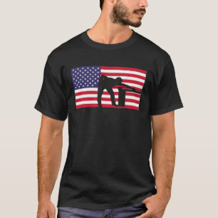 Snooker Player American Flag USA Pool Billiards T-Shirt