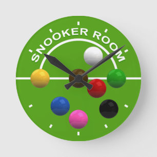 Snooker Players Snooker Room Round Clock