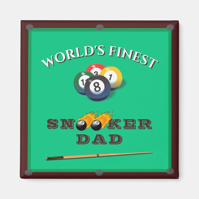 Snooker pool billiards table best dad ever magnet (Front)