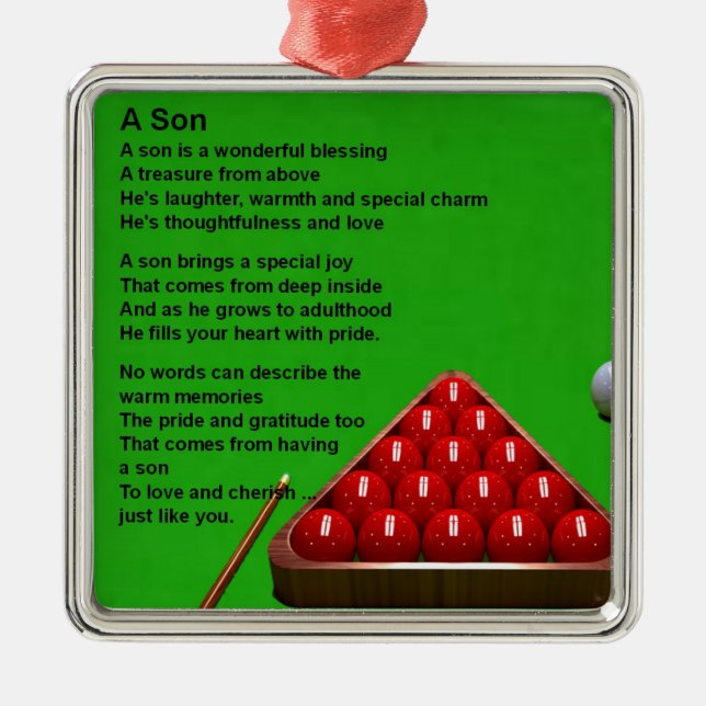 Snooker - Son Poem Metal Tree Decoration (Front)