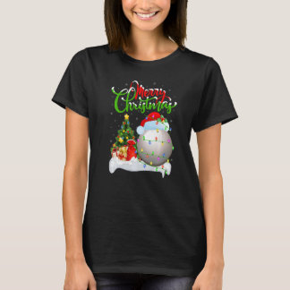 Snooker Sports Xmas Decoration Santa Snooker Chri T-Shirt
