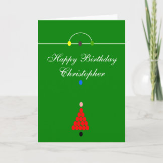 Snooker Table Birthday Card