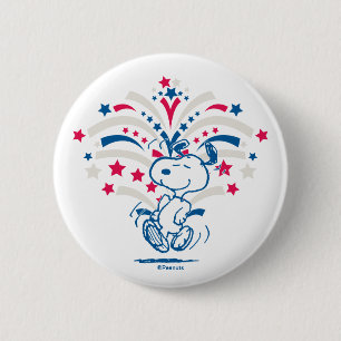 Snoopy 4th of July Dance 6 Cm Round Badge